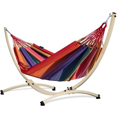 Potenza Hängematte 220x160cm mit Gestell Verzinku für 2 Personen 220kg