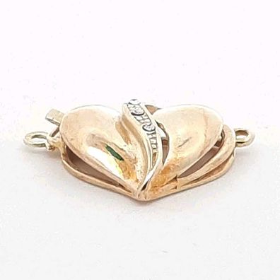 Schmuckschließe 9914 Schmuckverschluss Ketten-Armbandverschluss Herz Silber vergoldet