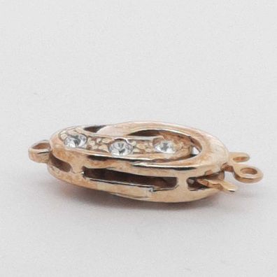 Schmuckschließe 9915 Schmuckverschluss Ketten-Armbandverschluss Oval Silber vergoldet