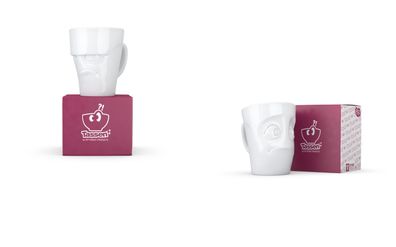 Fiftyeight Henkelbecher - grummelig + verdutzt - Tasse weiß