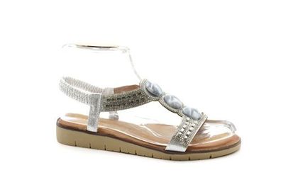Damensandalen Riemchensandalen BQ207 Silver