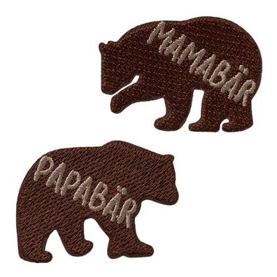Mono-Quick 14269 Mama+Papa Bären Applikation, Bügelbild, Patch, Aufnäher, 2er Set