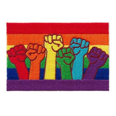 Mono-Quick 14169 Flagge Regenbogen Applikation, Bügelbild, Patch, ca. 6,5 x 9,7 cm