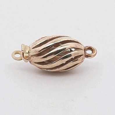 Schmuckschließe 9932 Schmuckverschluss Kettenverschluss Oval Silber vergoldet