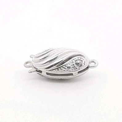 Schmuckschließe 9920 Schmuckverschluss Kettenverschluss Oval Silber