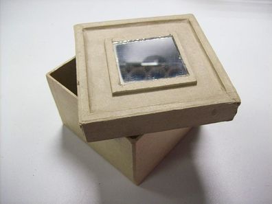 Spiegelschachtel Spieg Pappmache 10x10cm zum bemalen verzieren Rayher Hobby 81-196-00