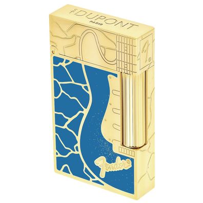 S.T. Dupont Feuerzeug Linie 2 Fender Türkis/Goldfarben C16026CL
