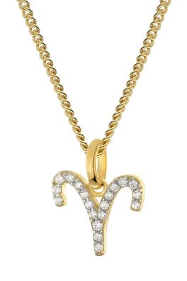 GLIZZ Schmuck Sternzeichen Widder Gold 333/8K an vergoldeter Silberkette GL8330-01