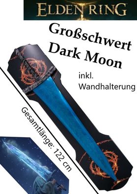 NEU Elden Ring Schwert Dark Moon 122cm groß für Sammler Cosplay Souls Gamer Deko
