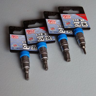 BGS Bit Einsatz TS (für Torx Plus) mit Bohrung, Fünfstern Torx Bit, Antrieb 1/4"