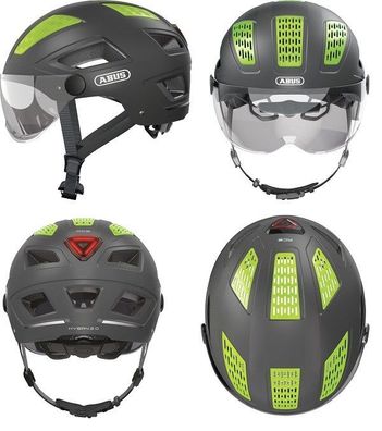 Abus Fahrradhelm Hyban 2.0 Ace Größe M 52-58 cm titan Fliegennetz Visier