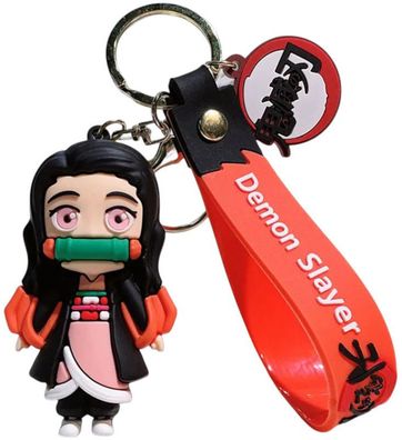 Nezuko Kamado Schlüsselanhänger - Hochwertiger 3D-Silikonanhänger für echte Fans