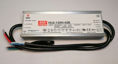 Mean Well HLG-120H-42B LED Netzteil KSQ 122W 42V 2,9A IP67 CC+CV