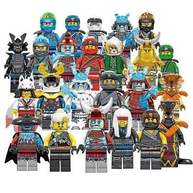 Set mit 24 Ninjago Minifiguren Kai Jay Sensei Wu Meister Bausteine Spielzeug