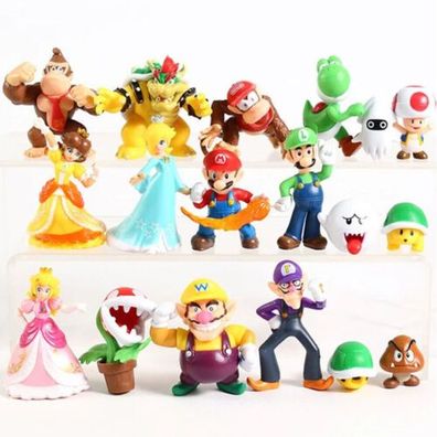 61218stk Super Mario Bros PVC Action Figur Spielzeug Puppen Luigi Yoshi Modell