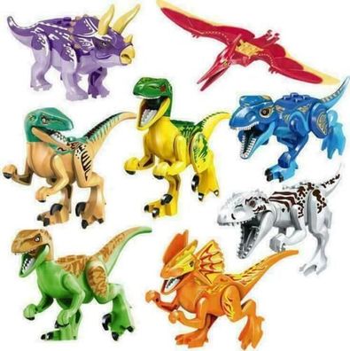 Welt Dinosaurier Jurassic Park DYI Mini Figuren Geschenk Set fur Kinder 8 Pcs