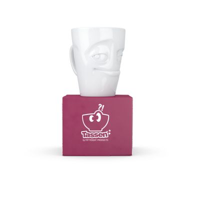 Fiftyeight Henkelbecher Verschmitzt - 350 ml - Becher Tasse weiß - T018201