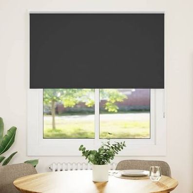 Verdunkelungsrollo Schwarz 140x130 cm Stoffbreite 136,6 cm für Wohnungen, Büros, Café