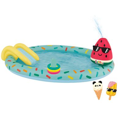 Happy People Planschbecken 77463 Spielcenter Eis mit Rutsche & Sprinkler Kinder
