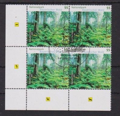 BRD 2005 ESST 4er Block Eck-Rand MiNr. 2452 Nationalpark Bayerischer Wald