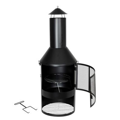Garten- und Terrassenkamin Gartengrill Gartenkamin Feuerstelle Grill Grillrost