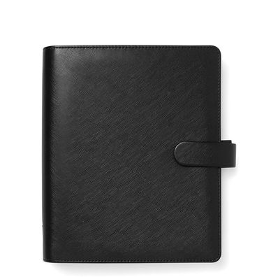 Filofax A5 Saffiano Agenda Schwarz Zeitplaner Kunstleder 30mm Ringe + Kalender 022623