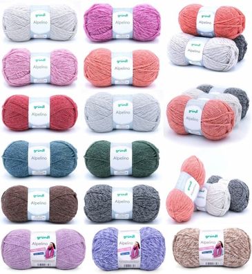 100g Gründl Alpelino Wintergarn Wolle zum Stricken Häkeln GP 49,90€/1kg