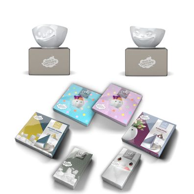 Fiftyeight Bundle Schalen-Set 2-tlg. 500 ml + Servietten Nr 002, Müslischalen weiß