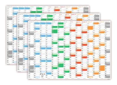 3 Stück Rainbow Premium Classic2 Wandkalender / Wandplaner DIN A1 2026 (gerollt)