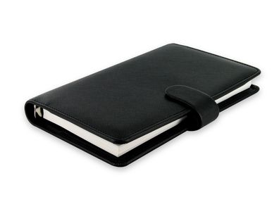 Filofax A6 PER Compact Saffiano Schwarz Terminplaner 15 mm Ringung + Kalender 022469