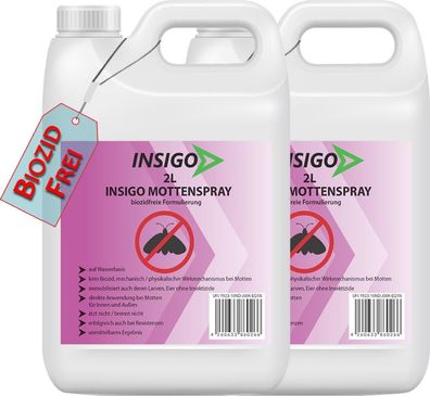 INSIGO 2x2L Anti Mottenspray Mottenmittel Kleidermotten Mottenschutz Abwehr