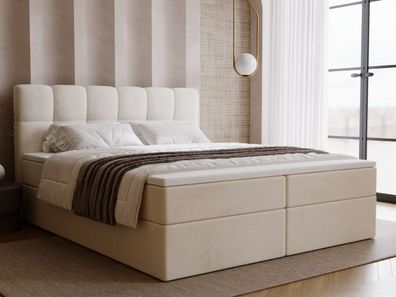 Graingold Maison Bett, Boxspringbett mit Bettkasten, Boxspringbett mit Topper