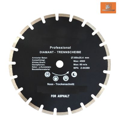 Tarcza diamentowa PROFI 350x25,4x10 mm, asfalt, ?wie?y beton