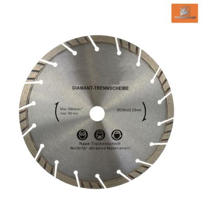 Disque à tronçonner diamanté 230x22,2mm Béton, clinker, briques, pavés