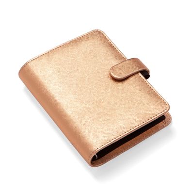 Filofax Pocket Organizer Saffiano Rosé Gold A7 Agenda 15 mm Ringe + Kalender 022626