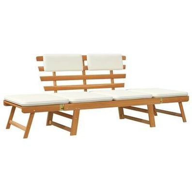 Gartenbank 2-in-1 mit Polstern 190 cm Massivholz Akazie Garten oder Terrasse