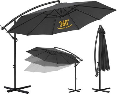 3M Sonnenschirm Gartenschirm Alu Ampelschirm Handkurbel Schirm Balkonschirm
