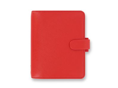 Filofax Pocket Organizer Saffiano Poppy Rot A7 Agenda 15mm Ringung + Kalender 022471