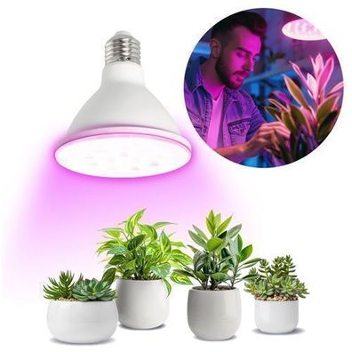 Glühbirne für wachsende Pflanzen LED PLANTY W E27 9W für Wachstum Beleuchtung Weiß