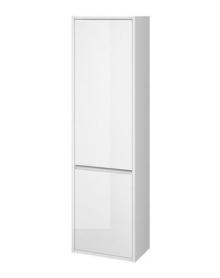 Badezimmer Hochhängeschrank Hochschrank mit 2-Türen CREA 140x40x25 Weiß