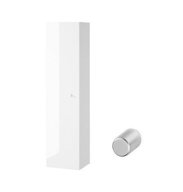 Badezimmer Hochhängeschrank Hochschrank LARGA 160 Weiß, Silber Knopf mit Spiegel