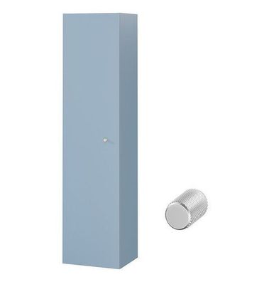 Badezimmer Hochhängeschrank Hochschrank LARGA 160 Blau, Golden Knopf mit Spiegel