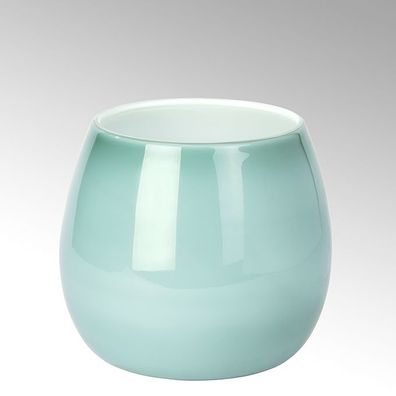 Lambert Pisano Vase klein Überfangglas, aqua H18 cm D17 cm 17563