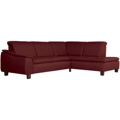 Ecksofa mit Ottomane rechts Katti Bezug Flachgewebe rot