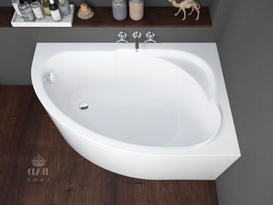 Badewanne Eckwanne Acryl Standard 130x85 Rechts AcrylSchürze | Ablauf & Füße GRATIS !