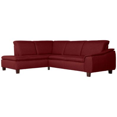 Ecksofa mit Ottomane links Katti Bezug Flachgewebe rot