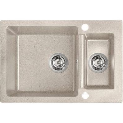 Granitspüle Doppelbecken CELIA 44x65 Beige | Siphon im SET!