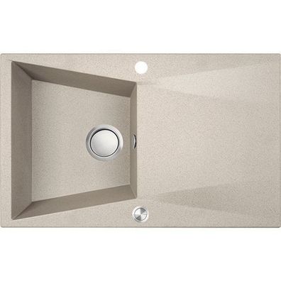 Granitspüle Einzelbecken Grenada 48x78 Beige mit Abtropffläche | Siphon im SET!
