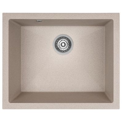Granitspüle Einzelbecken IBIZA 56x46 Beige | Siphon im SET!