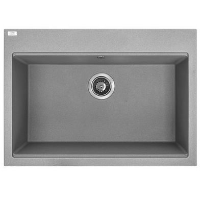 Granitspüle Einzelbecken TAU 50x70 Grau | Siphon im SET!